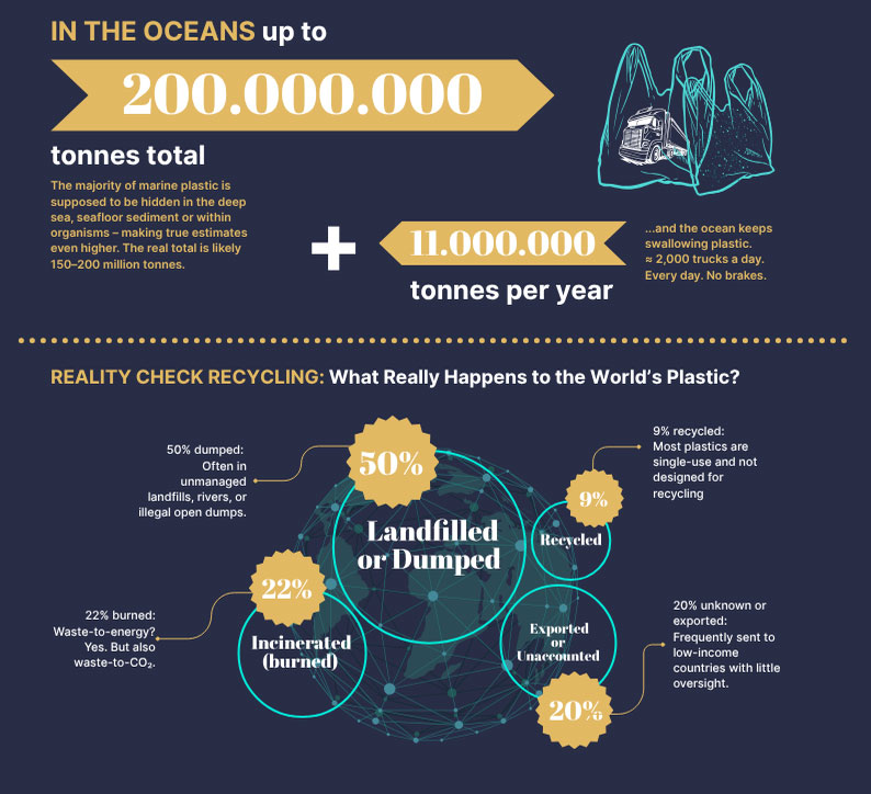 Infografik Environmental Crisis – Reality Check Recycling: globale Daten zu Plastikmüll“