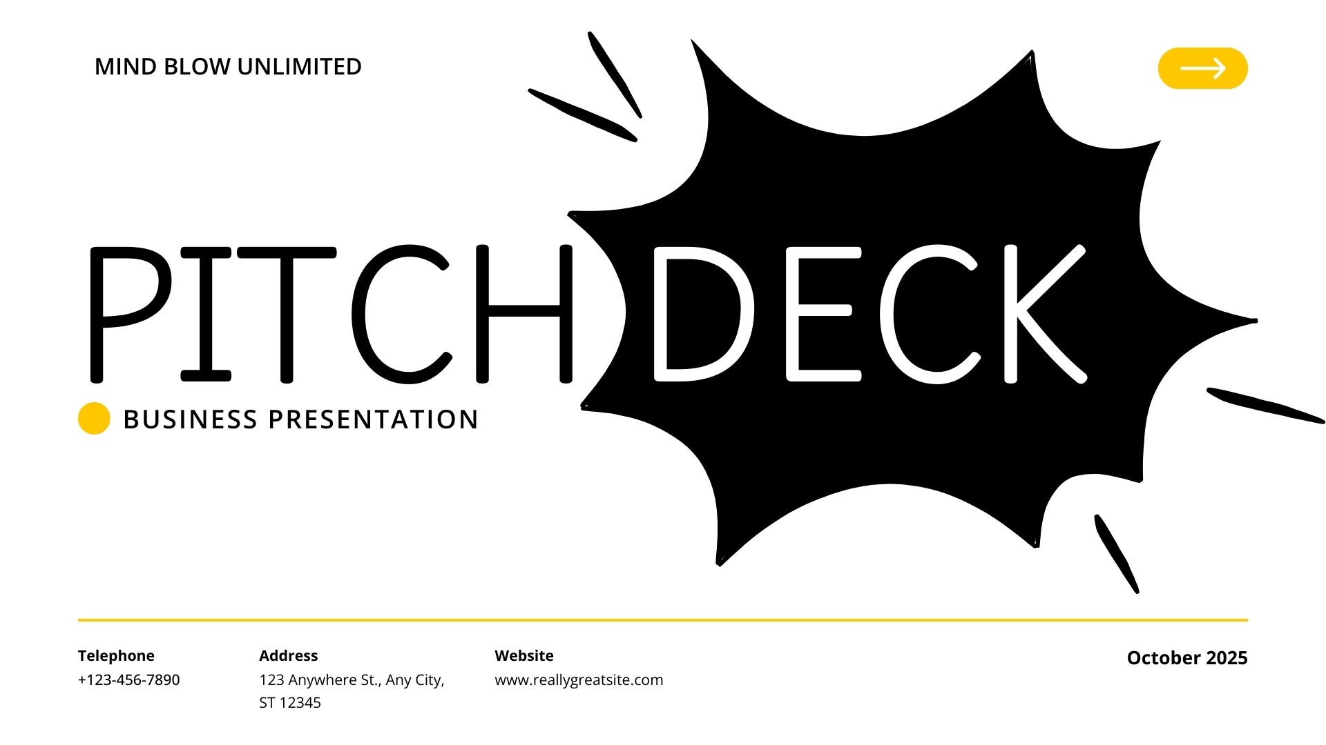 Startup pitch deck example 3 – cover